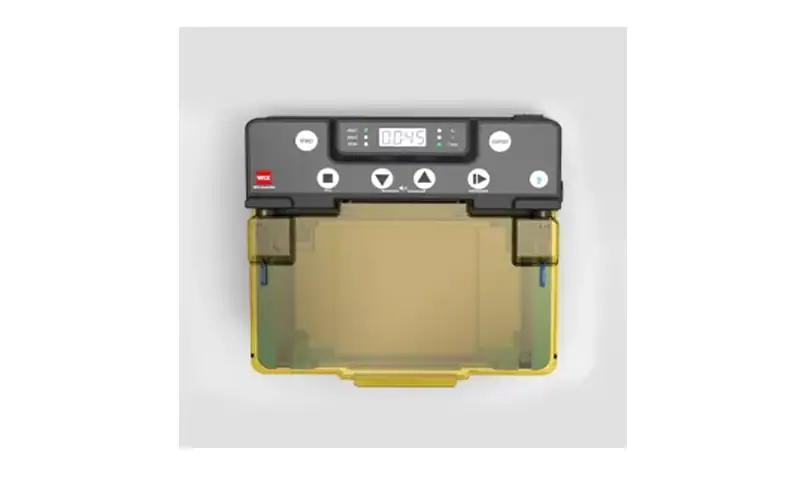 wix bluedna integrated horizontal blue light electrophoresis system with built in power supply and transilluminator.