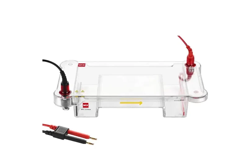 Horizontal electrophoresis system for DNA fragment separation and PCR analysis
