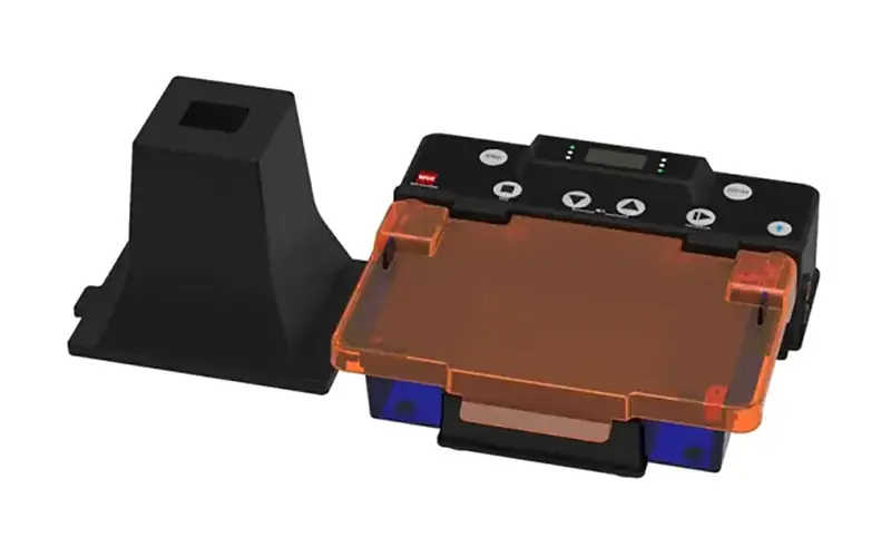 wix bluedna agarose gel electrophoresis system with blue light visualization and amber filter cover